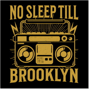 Vintage retro boombox No Sleep Till Brooklyn Music Rap Hip Hop Posters and Art