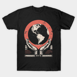 Earth Guardian Hands | Vintage Environmental Art T-Shirt