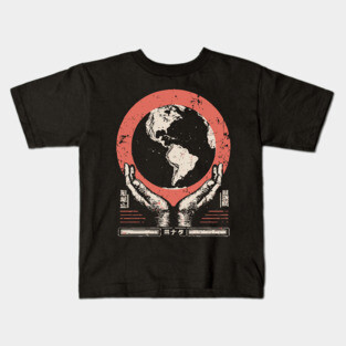 Earth Guardian Hands | Vintage Environmental Art Kids T-Shirt
