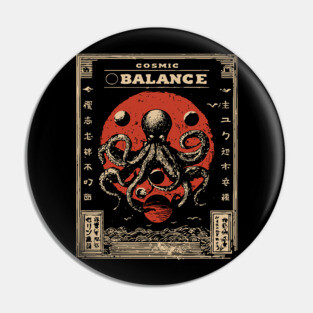 Cosmic Balance Octopus | Vintage Ocean Wisdom Art Pin