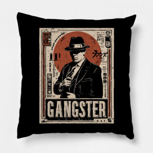 Vintage Gangster Portrait | Retro Noir Crime Art Pillow