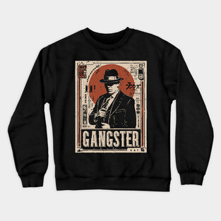 Vintage Gangster Portrait | Retro Noir Crime Art Crewneck Sweatshirt