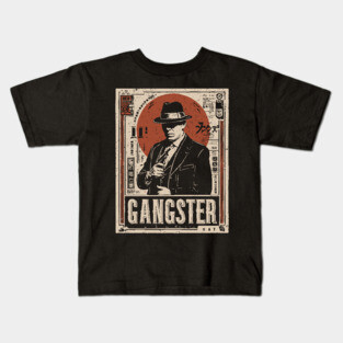 Vintage Gangster Portrait | Retro Noir Crime Art Kids T-Shirt