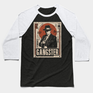 Vintage Gangster Portrait | Retro Noir Crime Art Baseball T-Shirt
