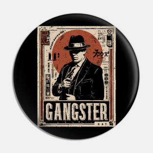 Vintage Gangster Portrait | Retro Noir Crime Art Pin