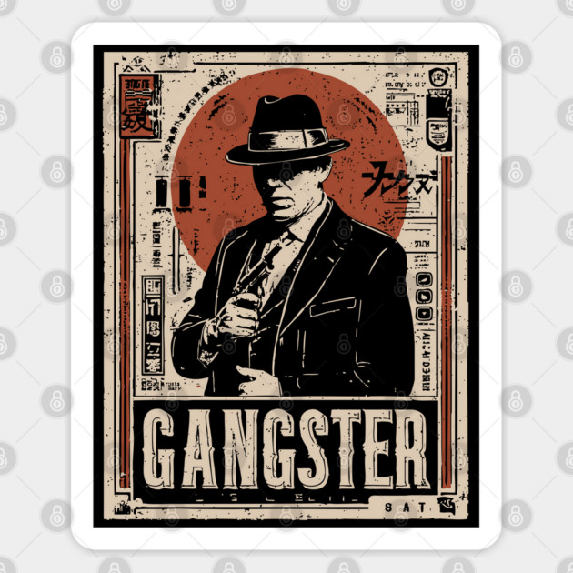 Vintage Gangster Portrait | Retro Noir Crime Art Sticker by TuncGK