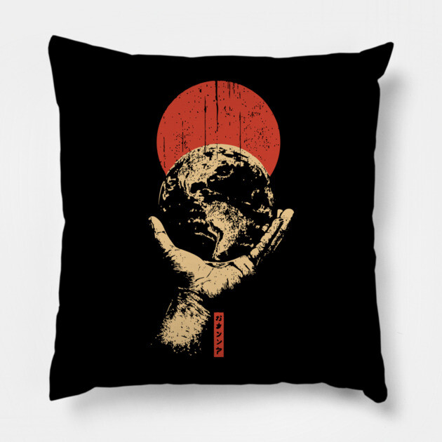 Gentle Earth Guardian | Environmental Protection Art Pillow by TuncGK