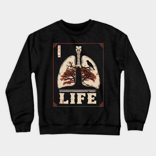 Life in Lungs | Anatomical Breath Art Crewneck Sweatshirt