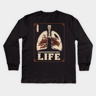 Life in Lungs | Anatomical Breath Art Kids Long Sleeve T-Shirt
