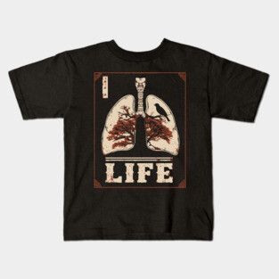 Life in Lungs | Anatomical Breath Art Kids T-Shirt