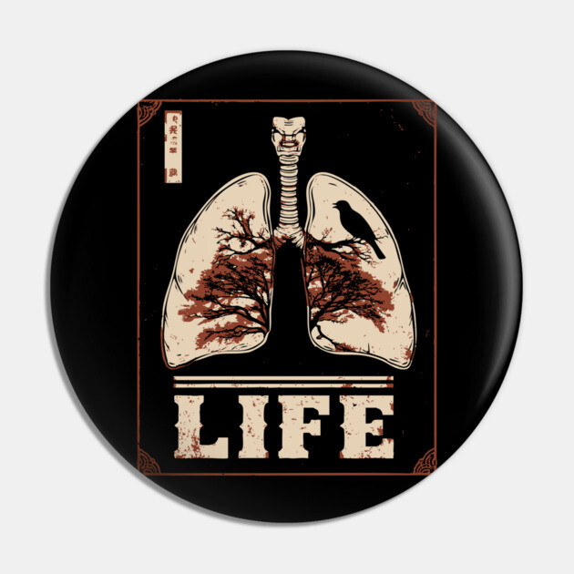 Life in Lungs | Anatomical Breath Art Pin by TuncGK