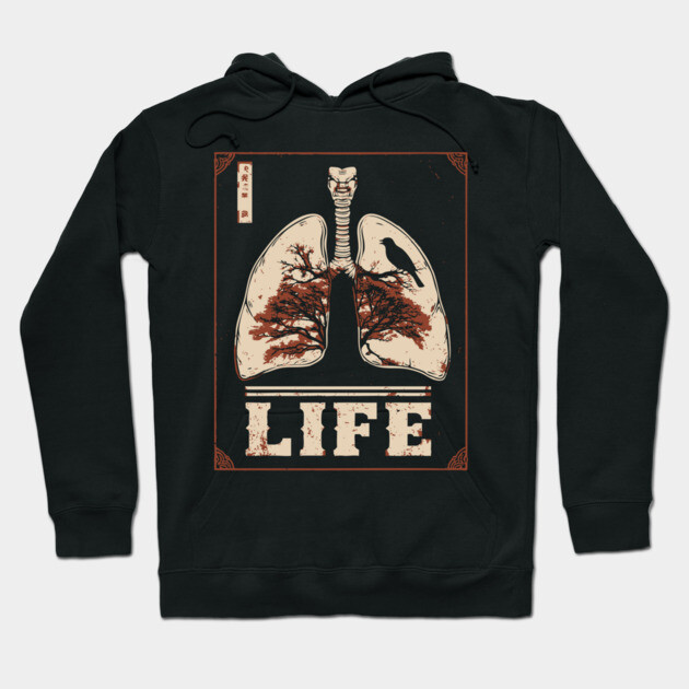 Life in Lungs | Anatomical Breath Art Hoodie by TuncGK