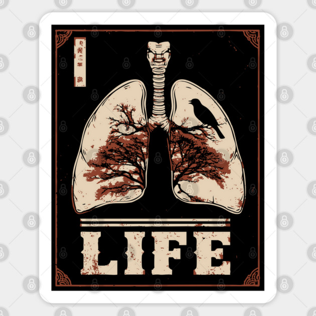 Life in Lungs | Anatomical Breath Art Sticker by TuncGK