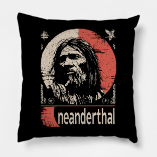 Neanderthal Ancestor | Human Evolution Art Pillow