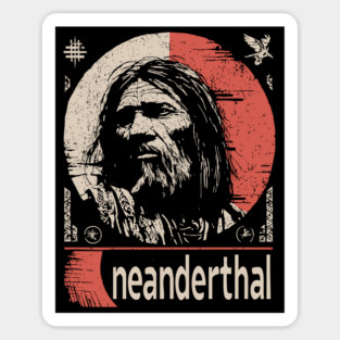 Neanderthal Ancestor | Human Evolution Art Magnet