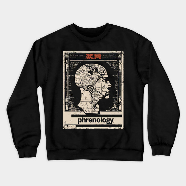 Phrenology Map | Vintage Pseudoscience Art Crewneck Sweatshirt by TuncGK