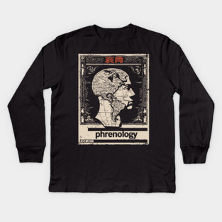 Phrenology Map | Vintage Pseudoscience Art Kids Long Sleeve T-Shirt