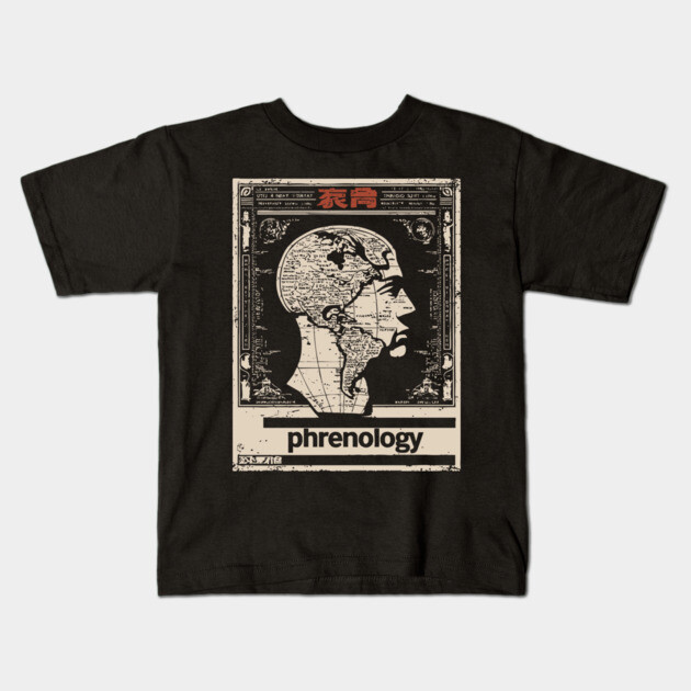 Phrenology Map | Vintage Pseudoscience Art Kids T-Shirt by TuncGK
