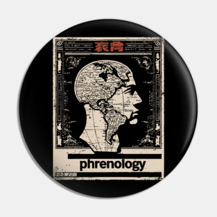 Phrenology Map | Vintage Pseudoscience Art Pin