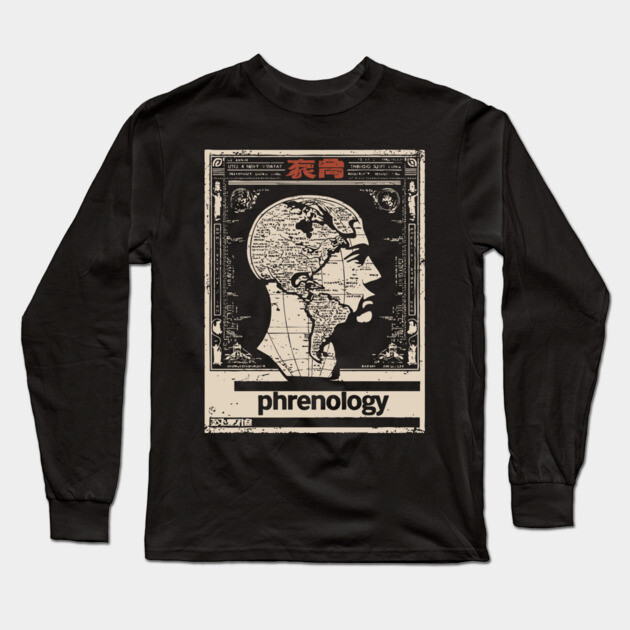 Phrenology Map | Vintage Pseudoscience Art Long Sleeve T-Shirt by TuncGK