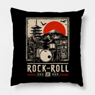 Rock and Roll Drummer | Vintage Music Legacy Art Pillow