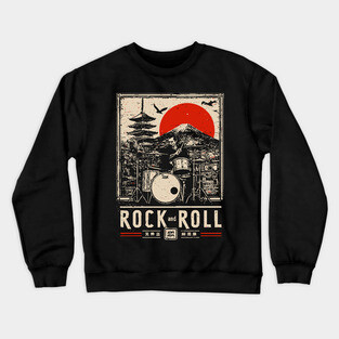 Rock and Roll Drummer | Vintage Music Legacy Art Crewneck Sweatshirt