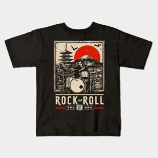 Rock and Roll Drummer | Vintage Music Legacy Art Kids T-Shirt