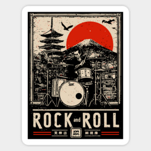 Rock and Roll Drummer | Vintage Music Legacy Art Sticker