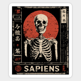 Sapiens Skeleton | Human Mortality Art Sticker