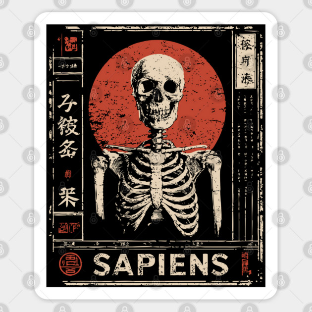 Sapiens Skeleton | Human Mortality Art Sticker by TuncGK