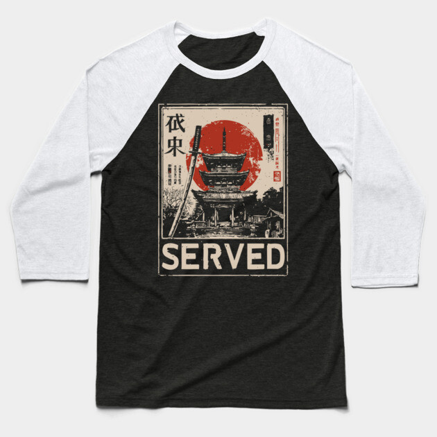 Served Asian Temple | Eastern Philosophy Art Baseball T-Shirt by TuncGK