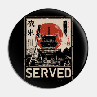 Served Asian Temple | Eastern Philosophy Art Pin