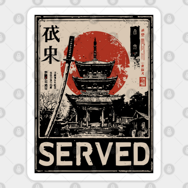 Served Asian Temple | Eastern Philosophy Art Sticker by TuncGK
