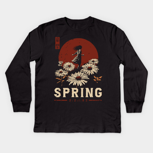 Spring Daisy Bloom | Seasonal Rebirth Art Kids Long Sleeve T-Shirt by TuncGK