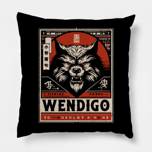 Wendigo Spirit | Native Folklore Horror Art Pillow by TuncGK