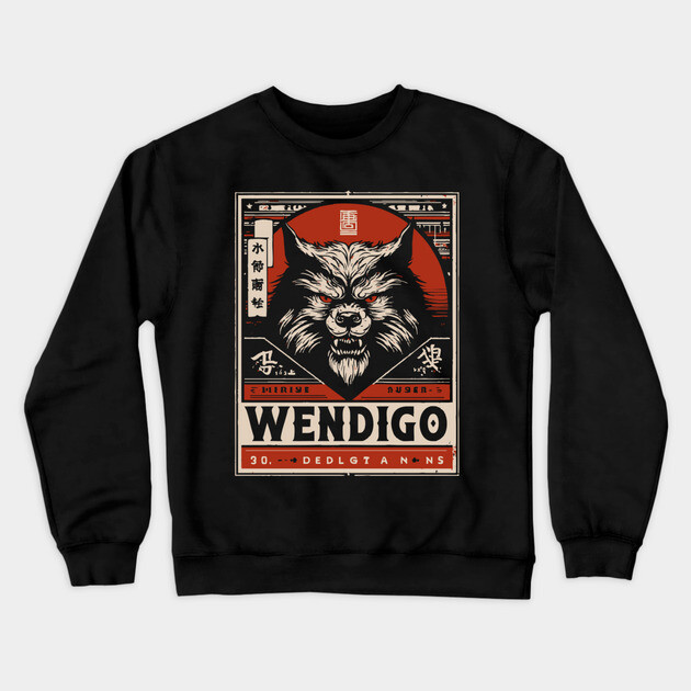 Wendigo Spirit | Native Folklore Horror Art Crewneck Sweatshirt by TuncGK