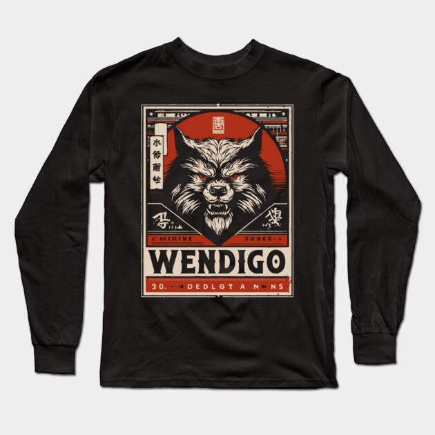Wendigo Spirit | Native Folklore Horror Art Long Sleeve T-Shirt by TuncGK