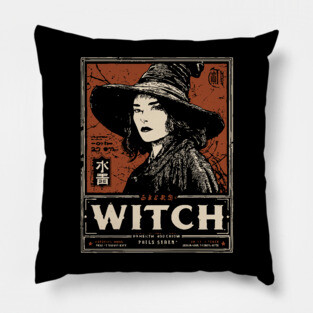Modern Witch Portrait | Feminine Power Art Pillow