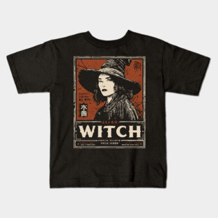 Modern Witch Portrait | Feminine Power Art Kids T-Shirt