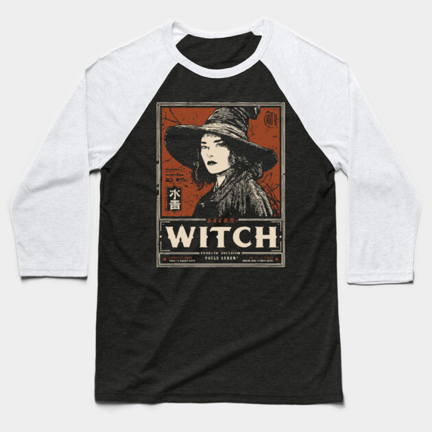 Modern Witch Portrait | Feminine Power Art Baseball T-Shirt by TuncGK