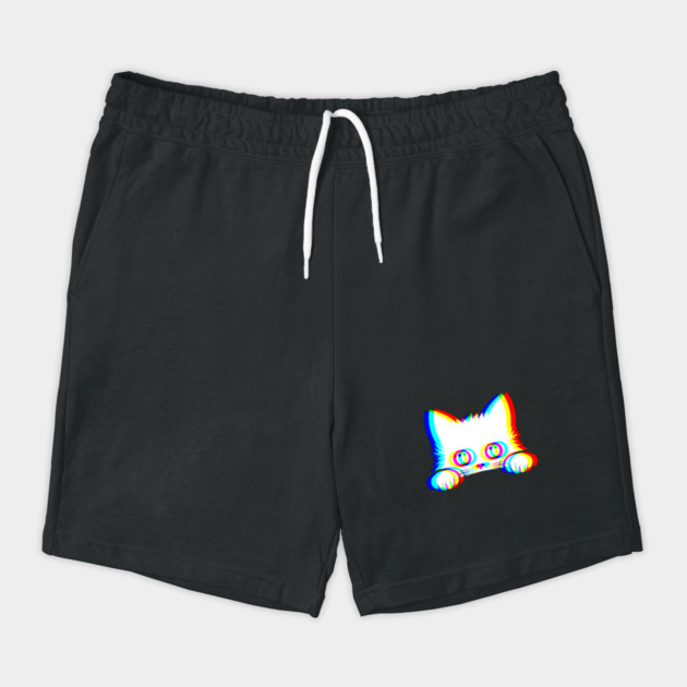 EDM Kitty Peeking Colorful Vaporwave Techno Music Glitchy design by Luxinda