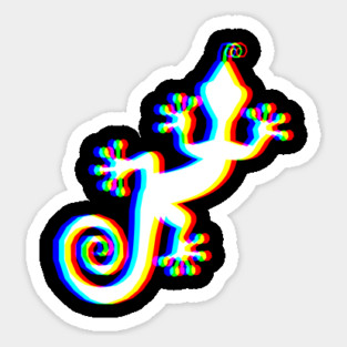 EDM Colorful Gecko Vaporwave glitchy trippy design Magnet