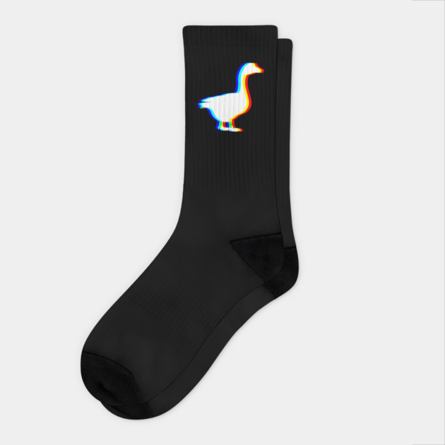 EDM Vaporwave Colorful Porch Goose Techno Rave design Socks by Luxinda