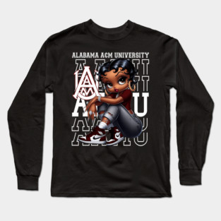 122 Aamu Bulldogs Alabama Am University Sneakerhead Betty Boop T-Shirt Long Sleeve T-Shirt