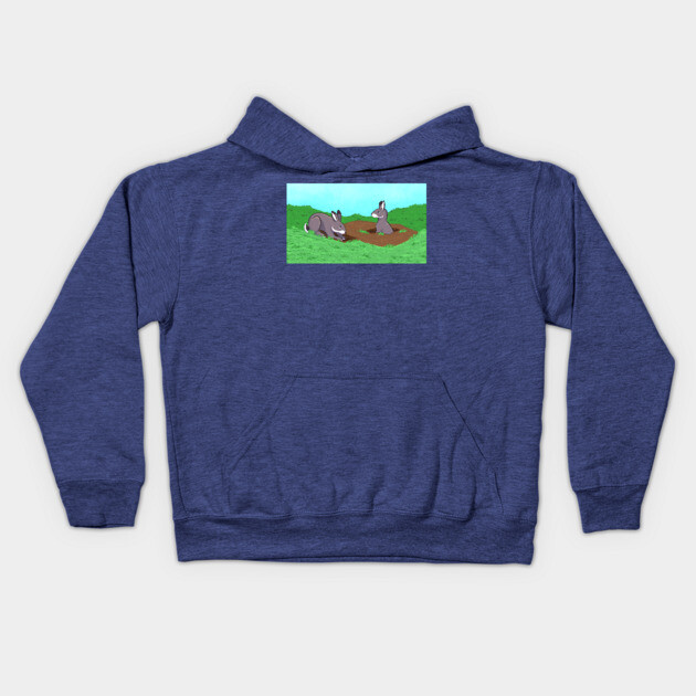 Bunny Burrows Kids Hoodie by DeguArts