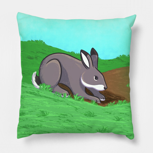 Bunny Burrows Pillow by DeguArts