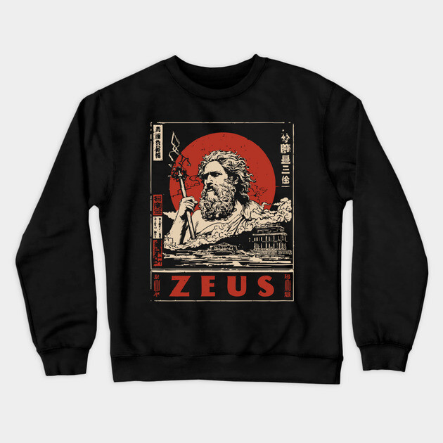 Zeus Thunder God | Greek Mythology Art Crewneck Sweatshirt by TuncGK