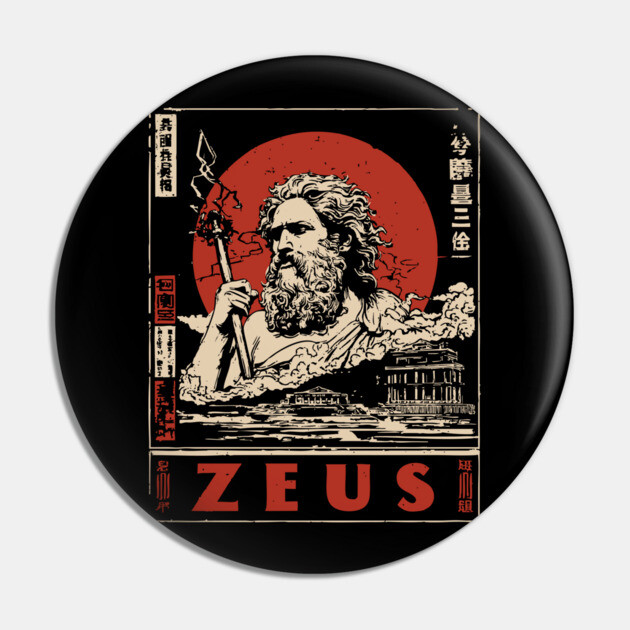 Zeus Thunder God | Greek Mythology Art Pin by TuncGK