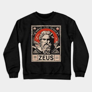 Zeus Portrait | Olympian Wisdom Art Crewneck Sweatshirt