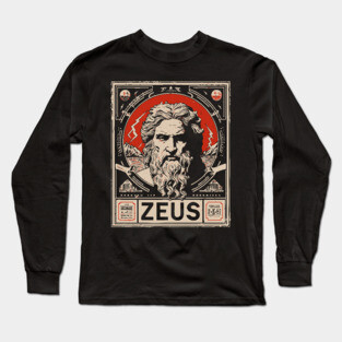 Zeus Portrait | Olympian Wisdom Art Long Sleeve T-Shirt